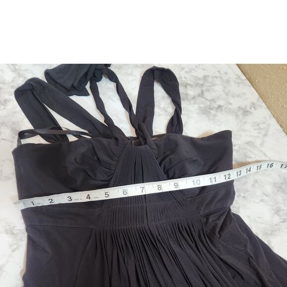 BCBGMAXAZRIA Women's Black Sleeveless Halter Neck Cocktail Mini Dress Size XS - Picture 5 of 6